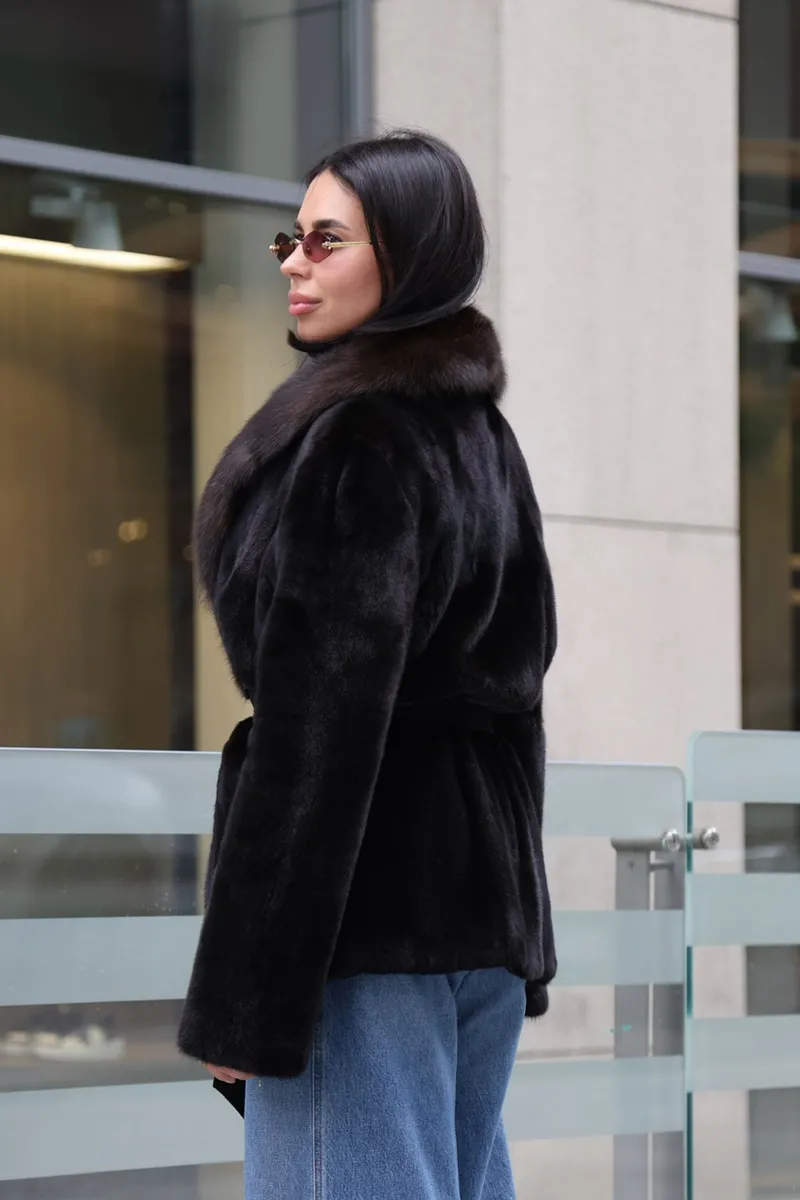 Mink coat in jacket style