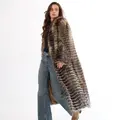Lightweight mid-season coat made from Finnish fox in a gold shade