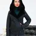 Дублёнка с капюшоном 