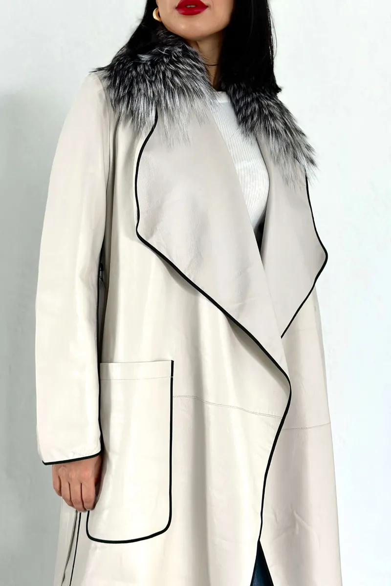 Leather raincoat made of smooth premium quality leather 