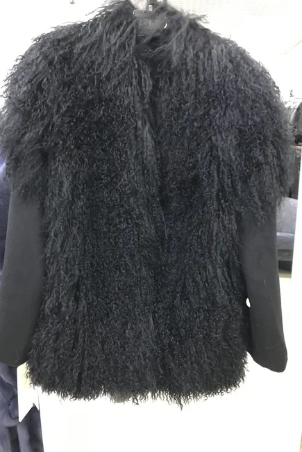 Cashmere and llama fur combination coat