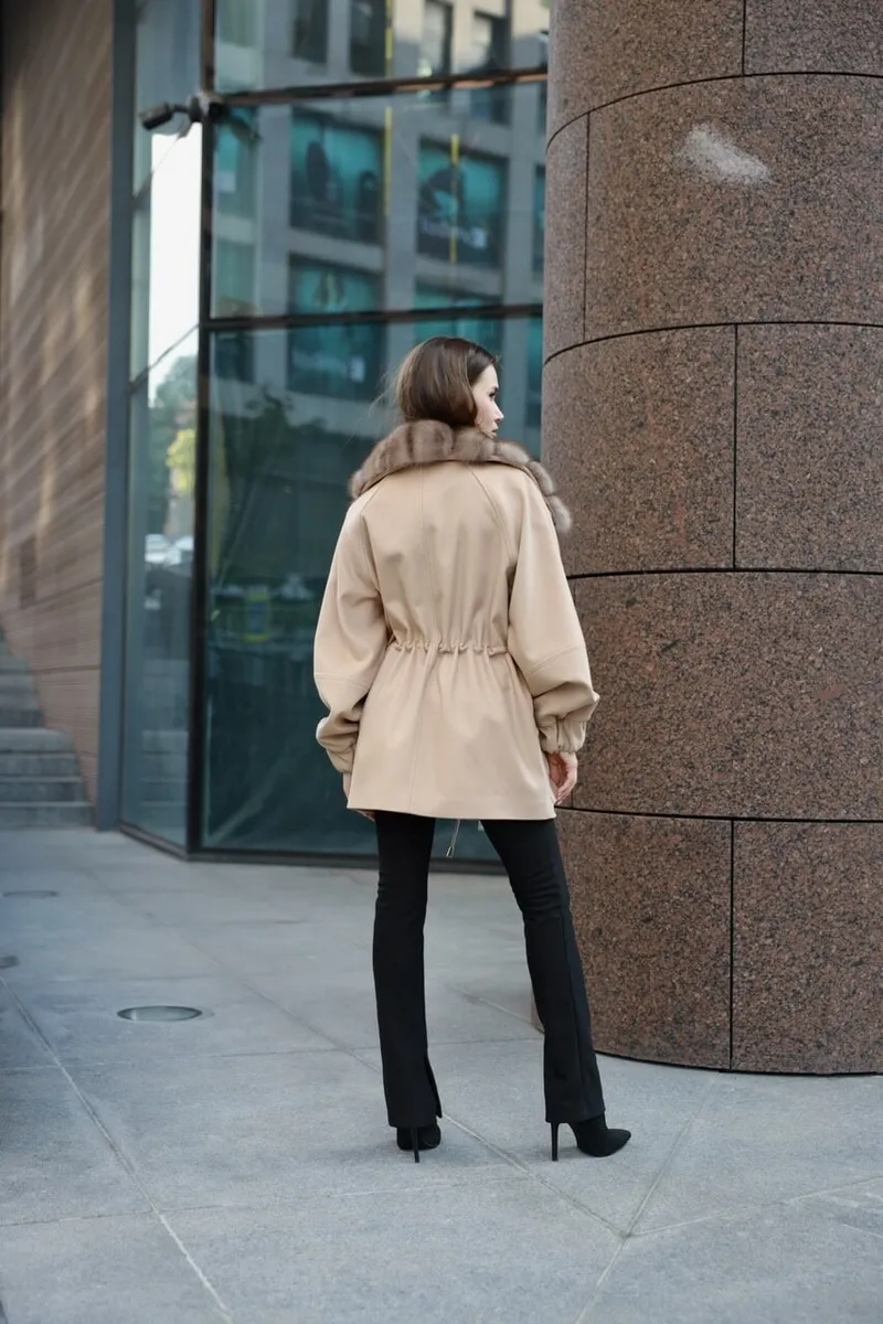 Beige cashmere coat