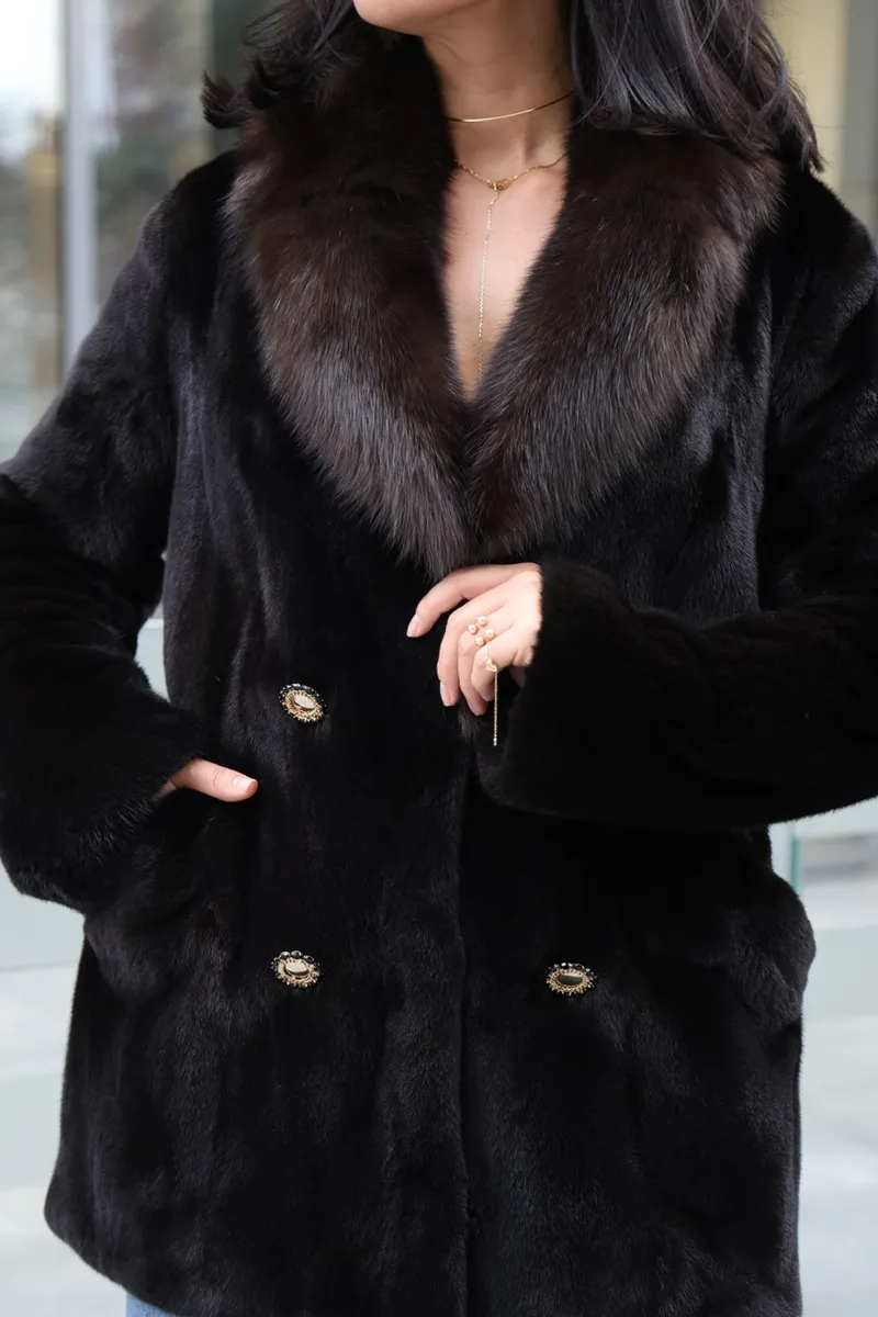 Mink coat in jacket style