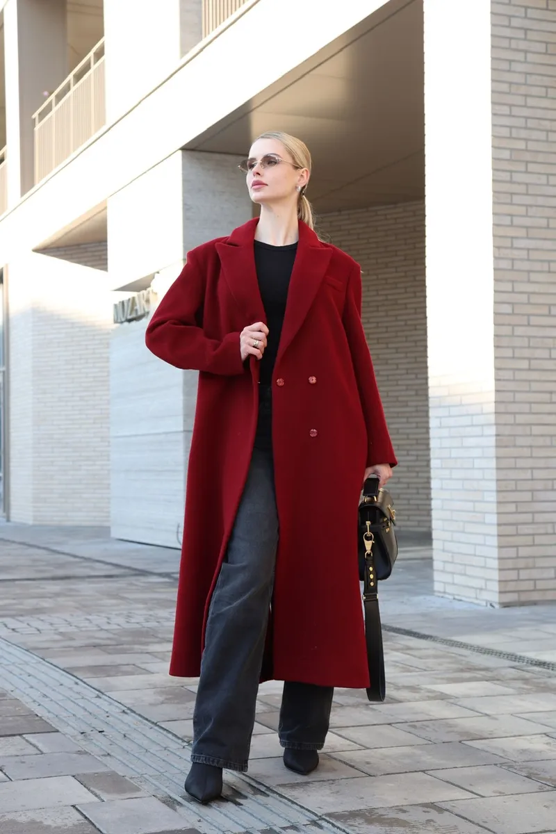 Marsala wool coat