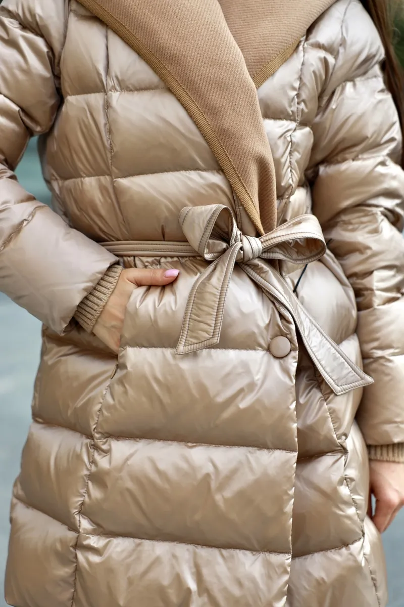 Down jacket with cashmere