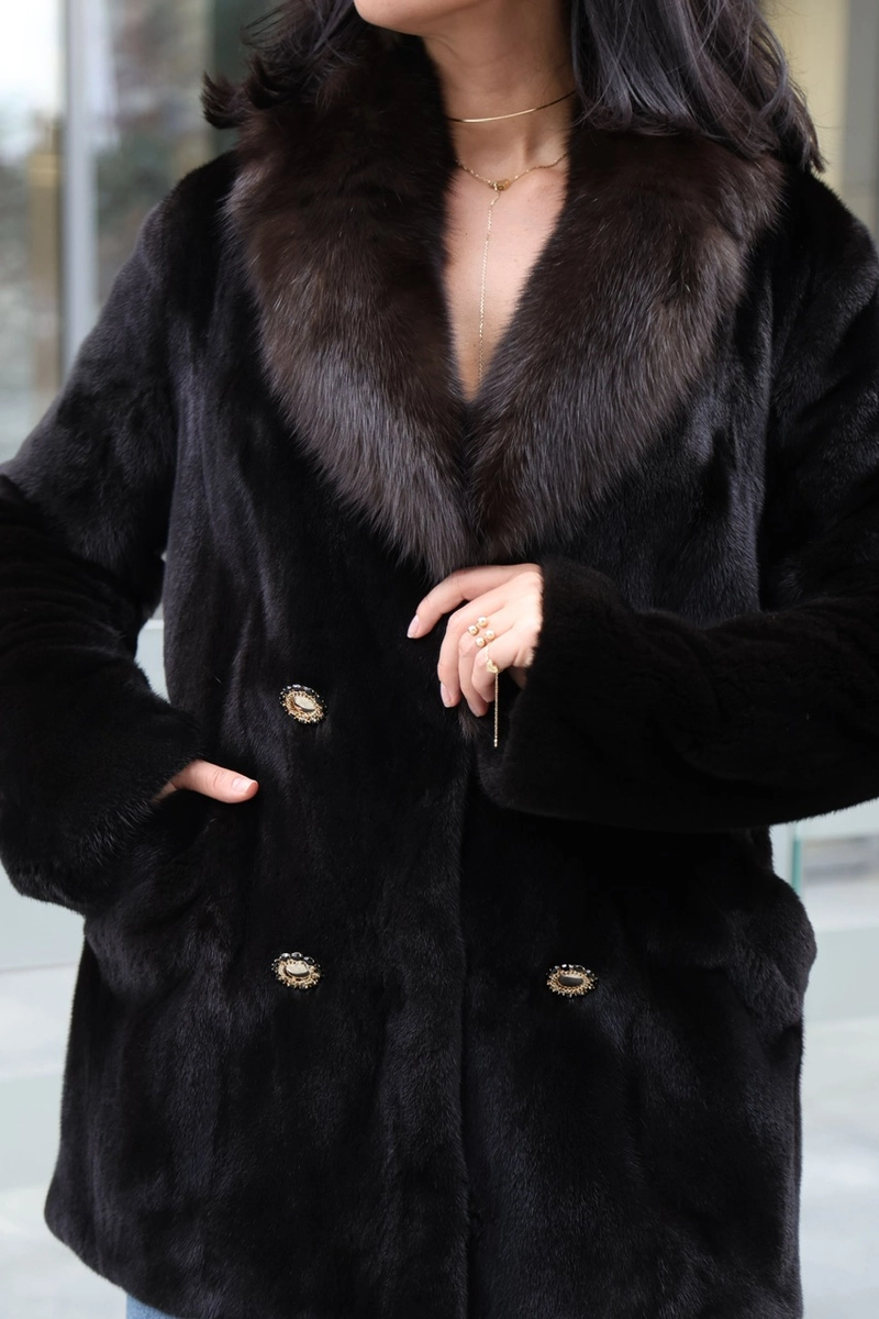 Mink coat in jacket style