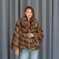 Sable fur coat with puffy sleeves