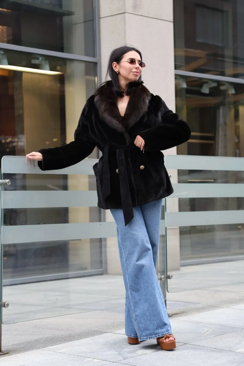 Mink coat in jacket style