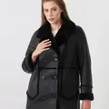 A basic merino sheepskin coat with buttons
